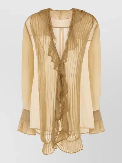 Alberta Ferretti Silk Blouse In Animal Print