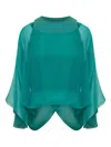 Alberta Ferretti Green Blouse With Layered Design In Green