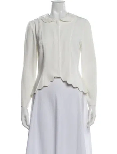 Pre-owned Alberta Ferretti Silk Bolero In White
