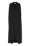 Alberta Ferretti Silk Cape In Black