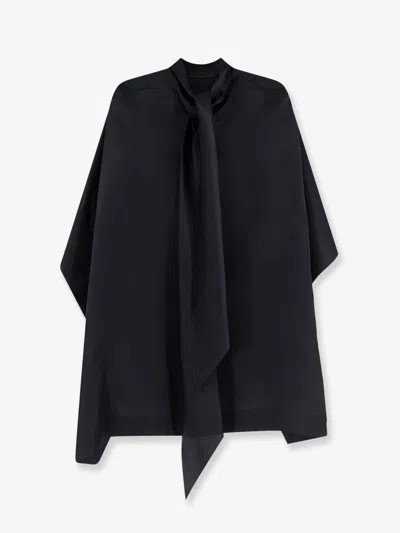 Alberta Ferretti Silk Cape In Black