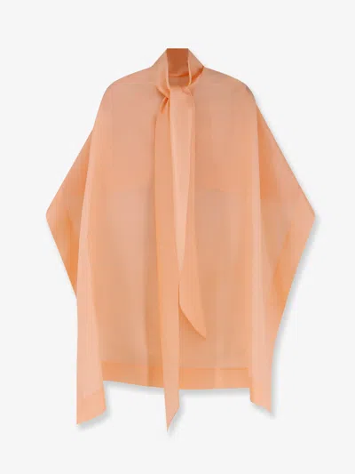 Alberta Ferretti Silk Cape In Pink