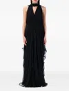 Alberta Ferretti Alberta Ferreti Silk Chiffon Long Dress In Black