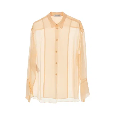 Alberta Ferretti Silk Chiffon Shirt In Neutral
