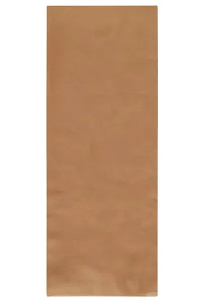 Alberta Ferretti Silk Chiffon Stole With Fluid Draping In Neutrals