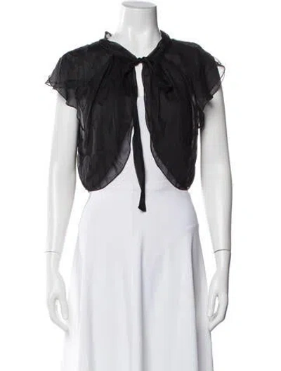 Pre-owned Alberta Ferretti Silk Crew Neck Sweater In Black