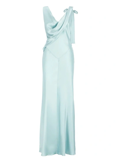 Alberta Ferretti Silk Dress In Light Blue