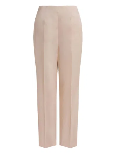 Alberta Ferretti Silk High-waisted Trousers In Pink