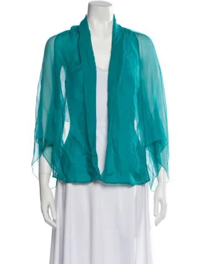 Pre-owned Alberta Ferretti Silk Jacket In Blue