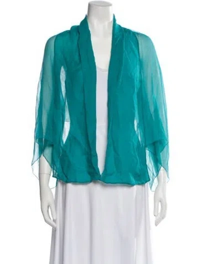 Pre-owned Alberta Ferretti Silk Jacket In Blue