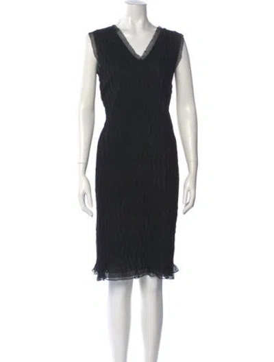 Pre-owned Alberta Ferretti Silk Knee-length Dress In Black