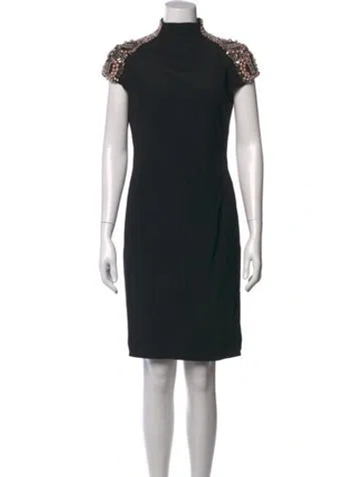 Pre-owned Alberta Ferretti Silk Knee-length Dress In Black