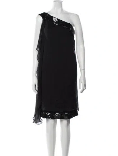 Pre-owned Alberta Ferretti Silk Knee-length Dress In Black