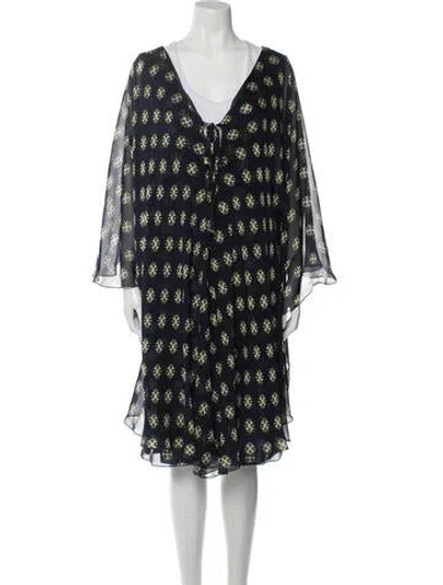 Pre-owned Alberta Ferretti Silk Knee-length Dress In Blue