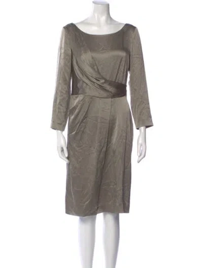Pre-owned Alberta Ferretti Silk Knee-length Dress In Gray