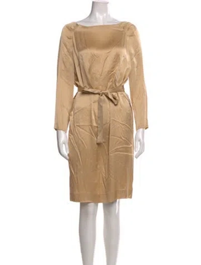 Pre-owned Alberta Ferretti Silk Knee-length Dress In Neutral