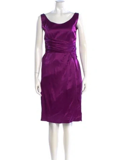 Pre-owned Alberta Ferretti Silk Knee-length Dress In Purple