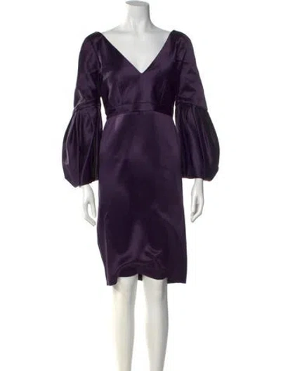 Pre-owned Alberta Ferretti Silk Knee-length Dress In Purple
