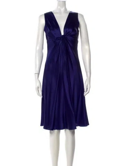 Pre-owned Alberta Ferretti Silk Knee-length Dress In Purple