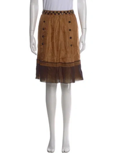 Pre-owned Alberta Ferretti Silk Knee-length Skirt In Neutral