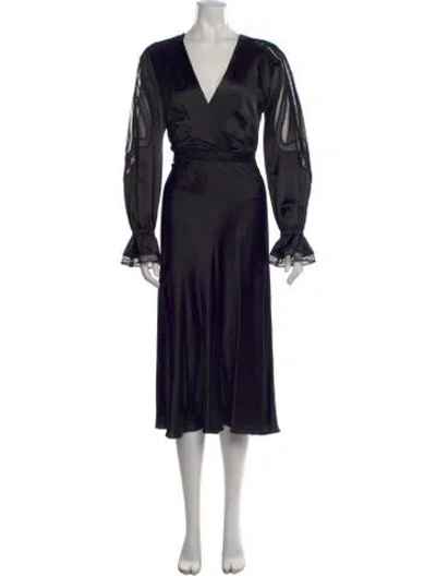 Pre-owned Alberta Ferretti Silk Long Dress In Black