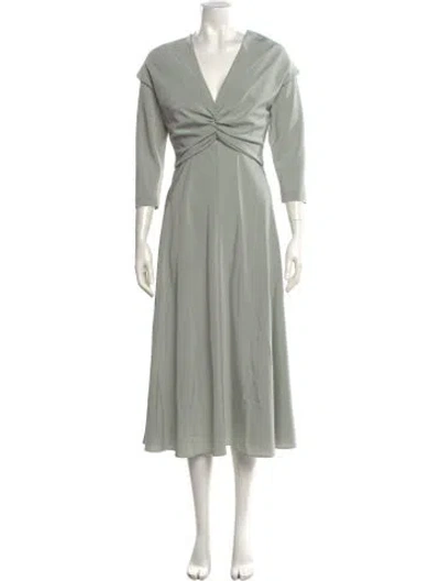 Pre-owned Alberta Ferretti Silk Long Dress In Green