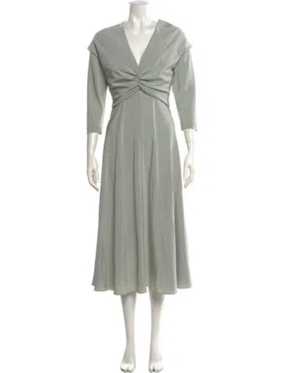Pre-owned Alberta Ferretti Silk Long Dress In Green