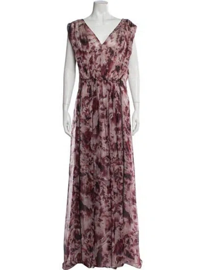 Pre-owned Alberta Ferretti Silk Long Dress In Pink