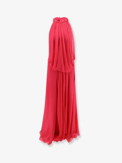 Alberta Ferretti Halterneck Maxi Dress In Pink