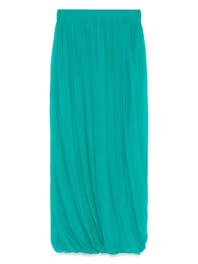Alberta Ferretti Silk Maxi Skirt In 绿色