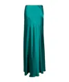 Alberta Ferretti High Waist Maxi Skirtin In Green Silk In Green
