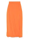 Alberta Ferretti Silk Maxi Skirt In Orange