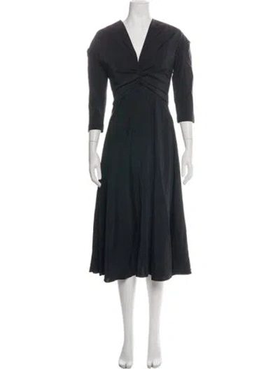 Pre-owned Alberta Ferretti Silk Midi Length Dress In Black