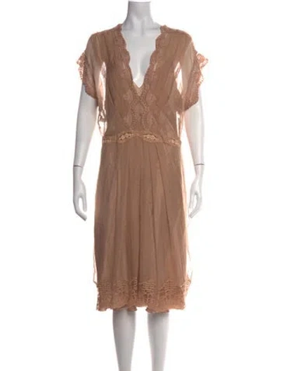 Pre-owned Alberta Ferretti Silk Midi Length Dress In Pink