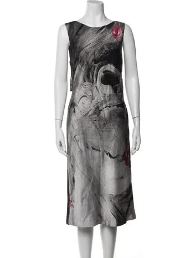 Pre-owned Alberta Ferretti Silk Midi Length Dress In White