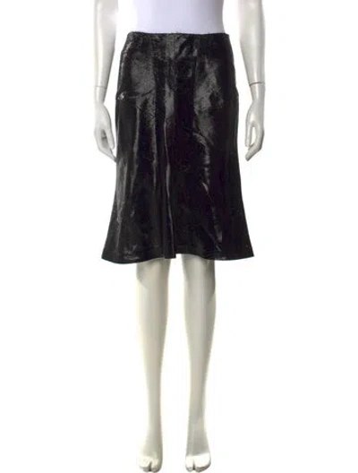 Pre-owned Alberta Ferretti Silk Midi Length Skirt In Black