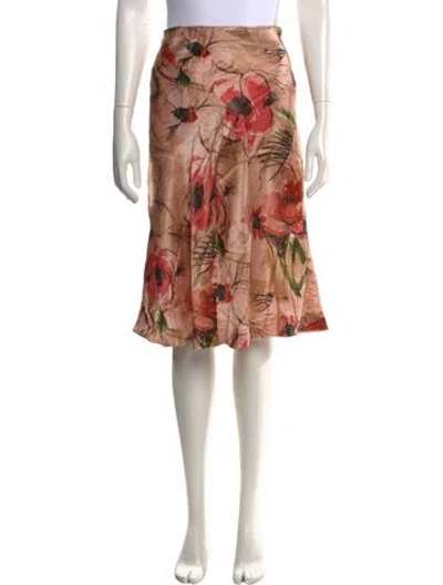 Pre-owned Alberta Ferretti Silk Midi Length Skirt In Multicolor
