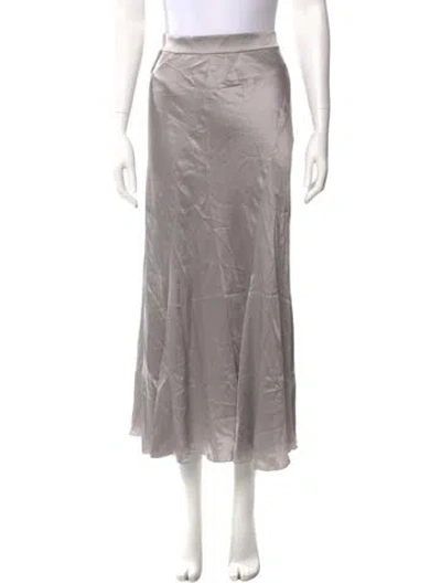 Pre-owned Alberta Ferretti Silk Midi Length Skirt In Neutral