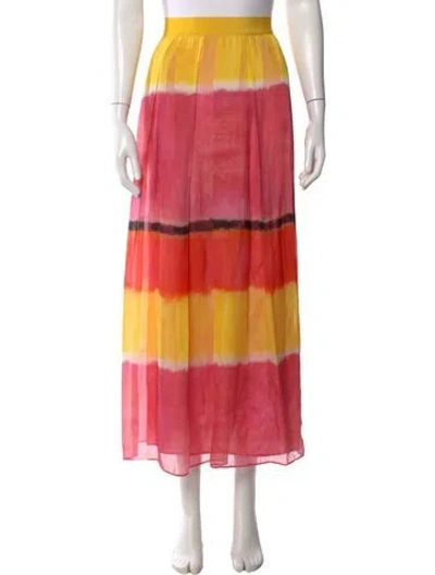 Pre-owned Alberta Ferretti Silk Midi Length Skirt In Pink