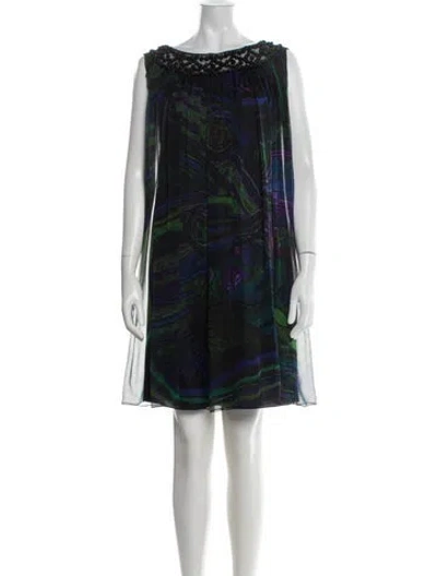 Pre-owned Alberta Ferretti Silk Mini Dress In Black