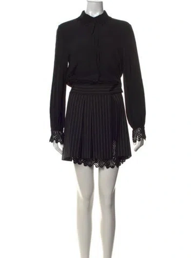 Pre-owned Alberta Ferretti Silk Mini Dress In Black