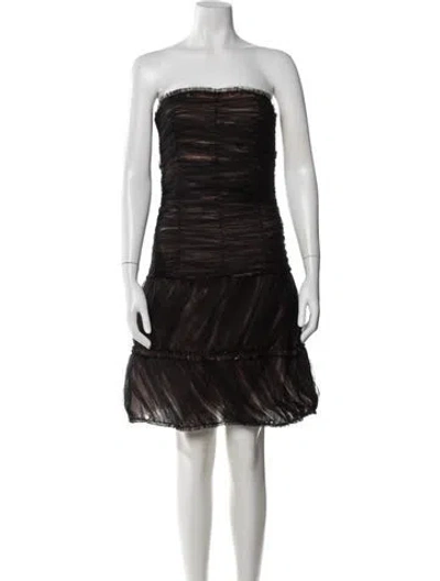 Pre-owned Alberta Ferretti Silk Mini Dress In Black