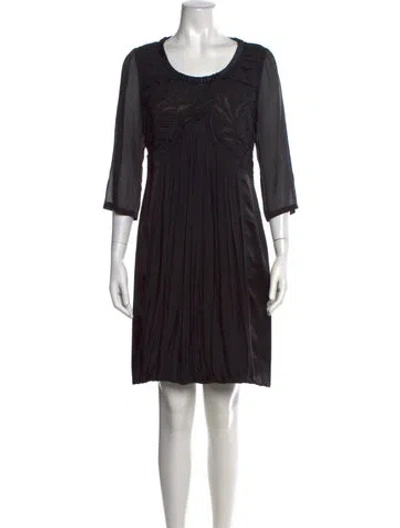 Pre-owned Alberta Ferretti Silk Mini Dress In Black