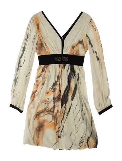 Pre-owned Alberta Ferretti Silk Mini Dress In Neutrals
