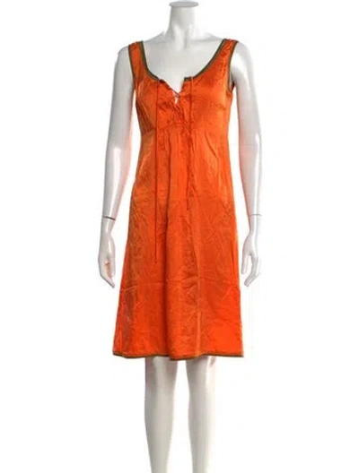 Pre-owned Alberta Ferretti Silk Mini Dress In Orange