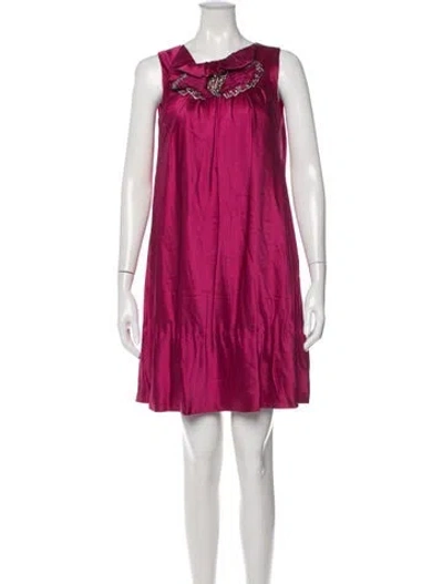 Pre-owned Alberta Ferretti Silk Mini Dress In Pink