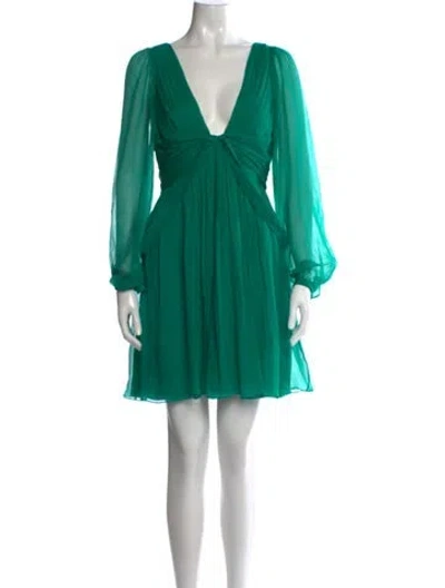 Pre-owned Alberta Ferretti Silk Mini Dress W/ Tags In Green