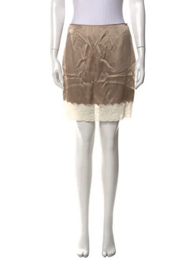 Pre-owned Alberta Ferretti Silk Mini Skirt In Neutral