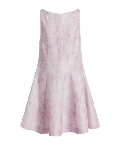 Alberta Ferretti Silk Organza Dress With Floral Print In Pink