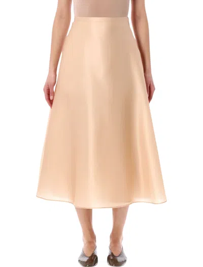 Alberta Ferretti Silk Organza Full Skirt In Pink